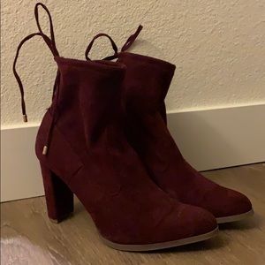 Maroon Bow Booties